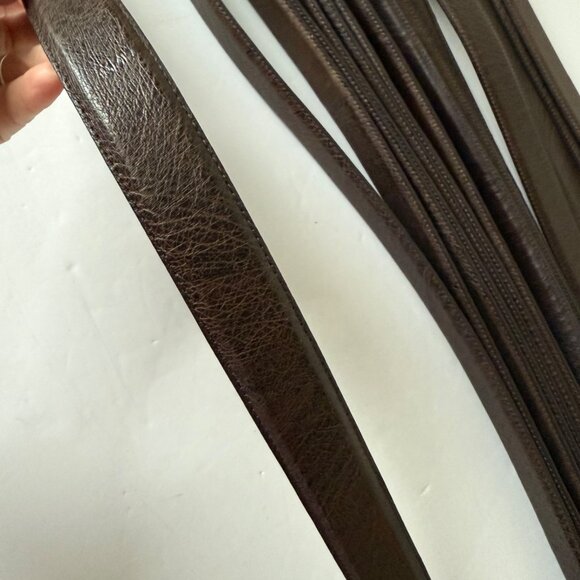 NEW Rod Patrick Mens Western Belt Brown Smooth Ostrich 1.25" Taper End Size 28 - Picture 7 of 9